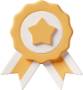 casual-life-3d-reward-badge-with-two-ribbons 1